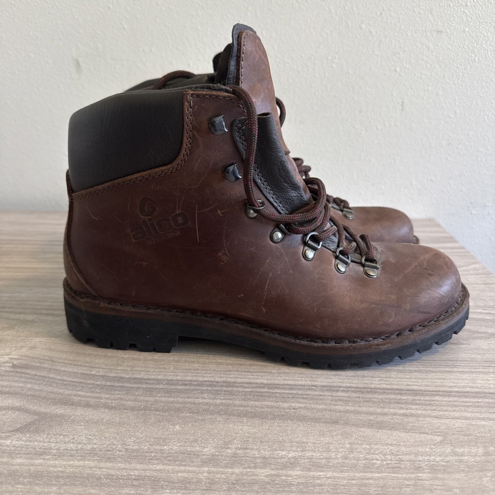 Alico Guide Mountaineering Classic Italian All Leather Boots Men US Size 10.5 M